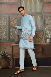 Sky Blue Kurta with Koti